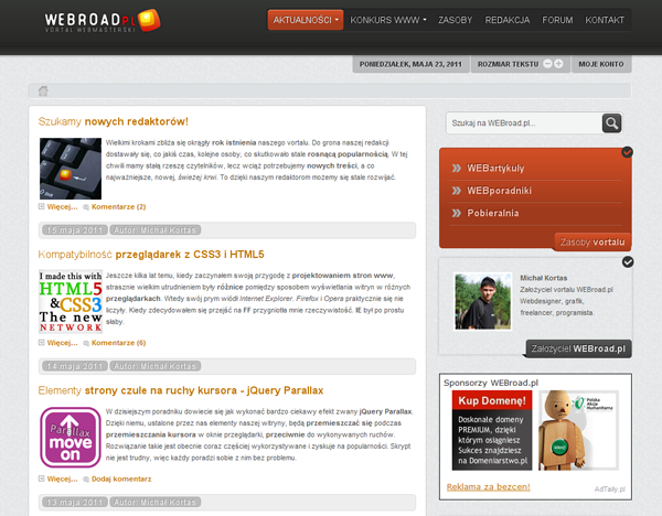 WEBroad.pl - vortal oparty na Joomla! CMS