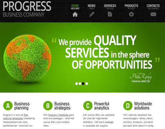 Free Website Template Slider Typography