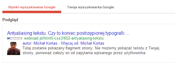 Zdjęcie autora w Google