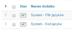 System: Filtr języków i kod języka