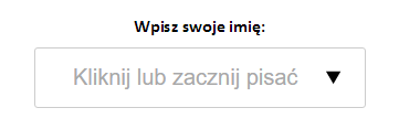 DATALIST przed wpisaniem danych