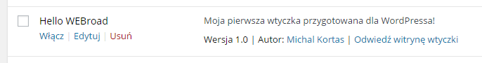 Włączanie wtyczki WordPress