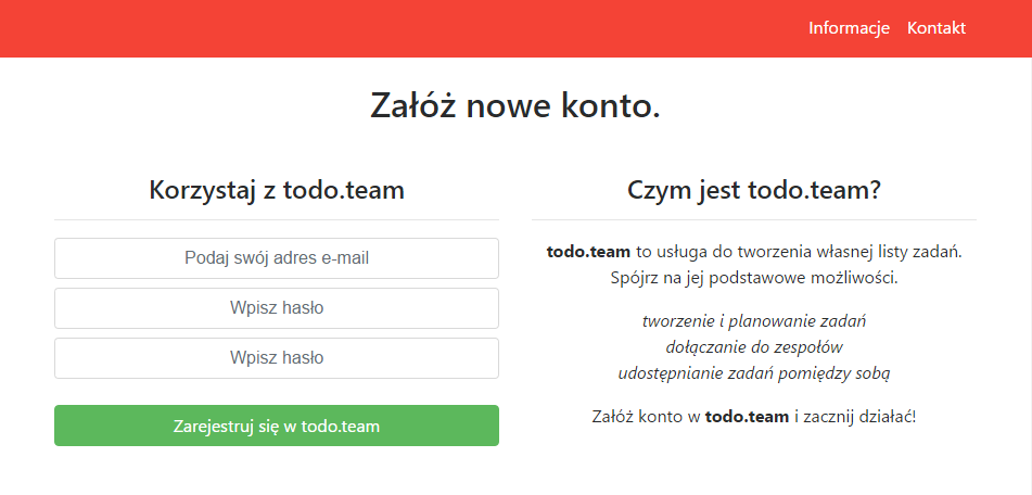 Formularz rejestracji